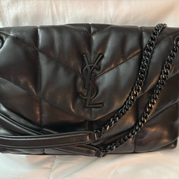 YSL lambskin black quilted shoulder bag - Picture 12 of 15